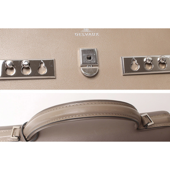 Delvaux Tempete MM Leather Greige Silver Hardware - Picture 5 of 6